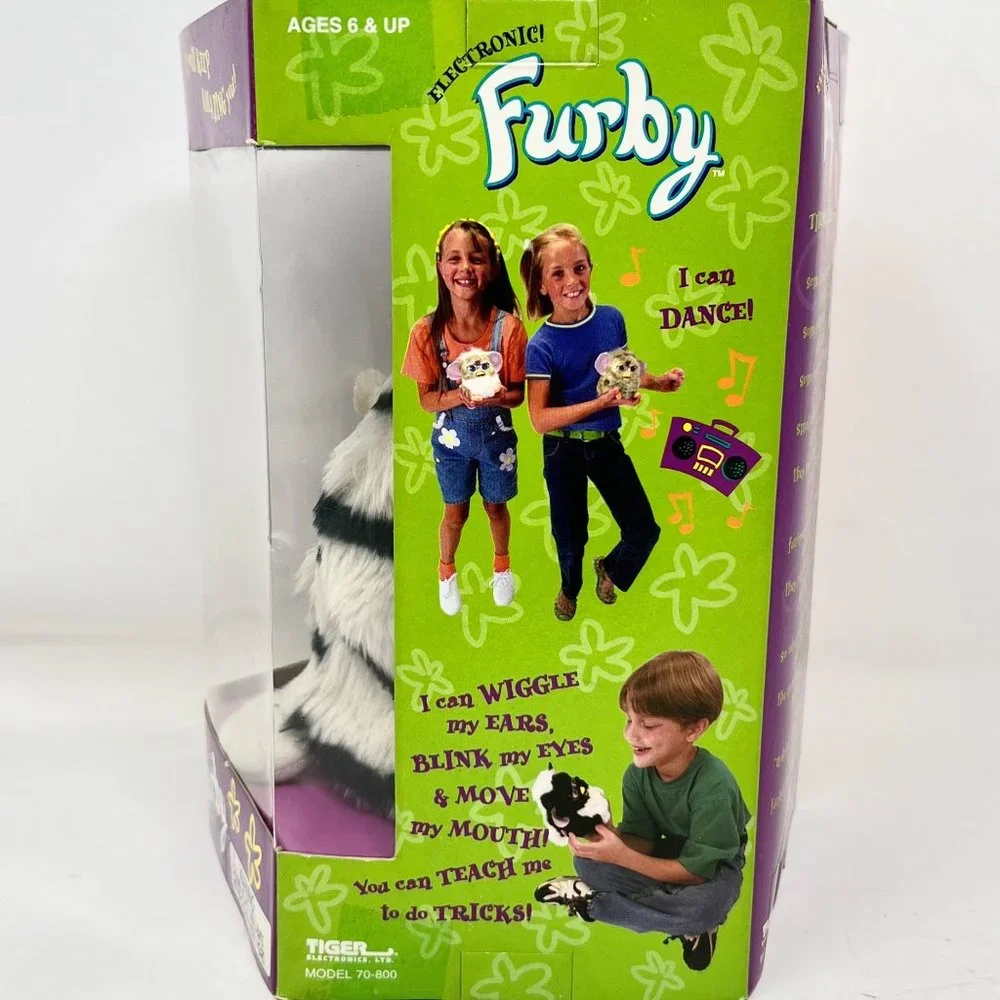 Furby Zebra Black/White Stripes 70-800 Blue Eyes 1998 Factory Sealed‎  NEW